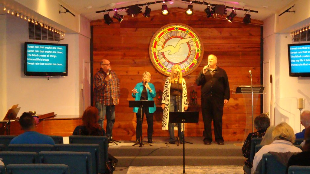 A closeup of the choir